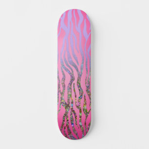 halber Glitzer Rosa Tiger drucken Skateboard