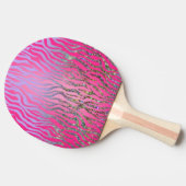 halber Glitzer Rosa Tiger drucken Tischtennis Schläger (Seitenansicht)