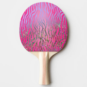 halber Glitzer Rosa Tiger drucken Tischtennis Schläger
