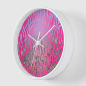 halber Glitzer Rosa Tiger drucken Uhr (Winkel)