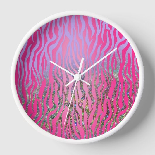 halber Glitzer Rosa Tiger drucken Uhr (Vorderseite)