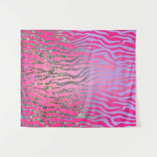 halber Glitzer Rosa Tiger drucken Wandteppich (Vorderseite (Horizontal))