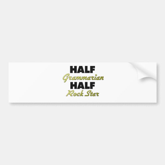 Halber Grammatiker-halber Rockstar Autoaufkleber (Vorne)
