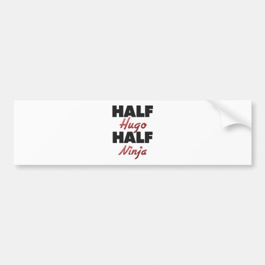 Halber Hugo halbes Ninja Autoaufkleber (Vorne)