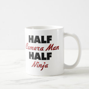 Halber Kamera-Mann halbes Ninja Kaffeetasse