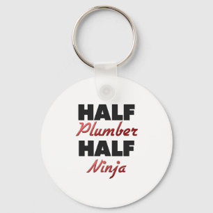 Halber Klempner halbes Ninja Schlüsselanhänger