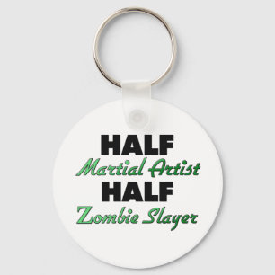 Halber Kriegskünstler-halber ZombieSlayer Schlüsselanhänger