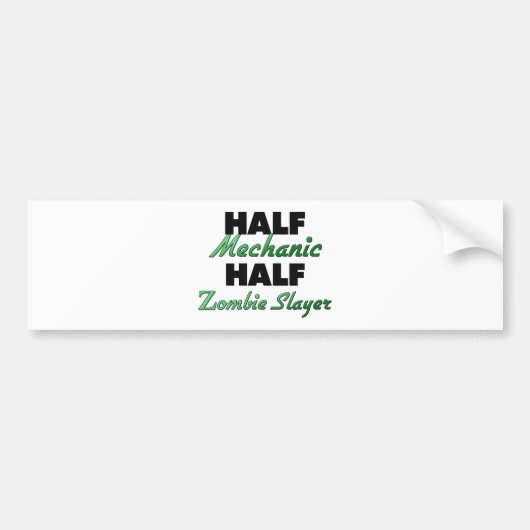 Halber Mechaniker-halber ZombieSlayer Autoaufkleber (Vorne)
