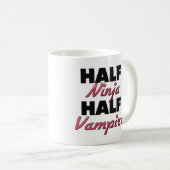 Halber Ninja halber Vampir Kaffeetasse (VorderseiteRechts)