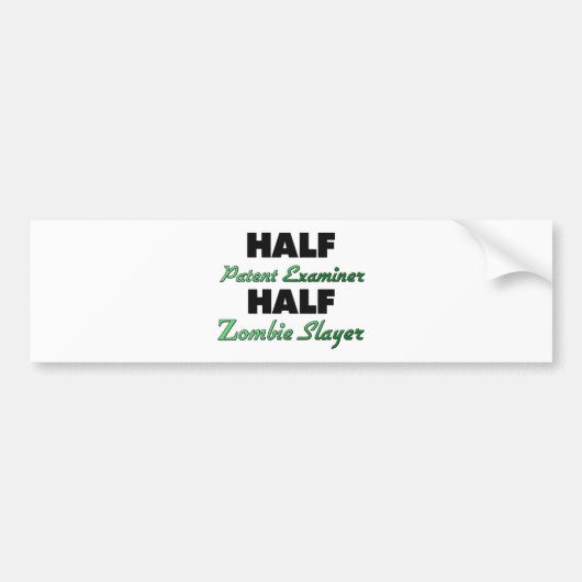 Halber Patent-Prüfer-halber ZombieSlayer Autoaufkleber (Vorne)