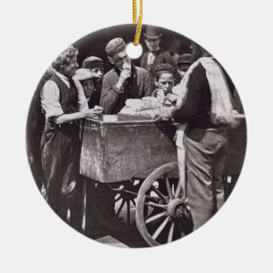 Halber Penny gefriert, "vom Straßen-Leben in Keramik Ornament