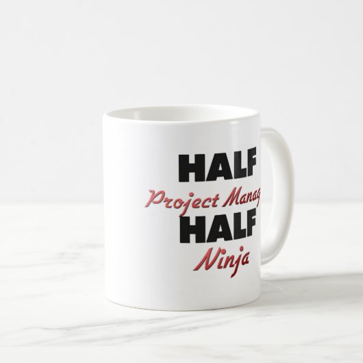 Halber Projektleiter halbes Ninja Kaffeetasse (VorderseiteRechts)