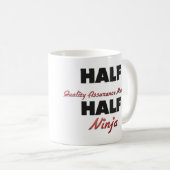 Halber Qualitätssicherungs-Manager halbes Ninja Kaffeetasse (VorderseiteRechts)