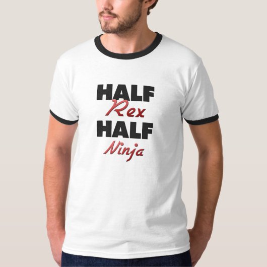 Halber Rex halbes Ninja T-Shirt (Vorderseite)