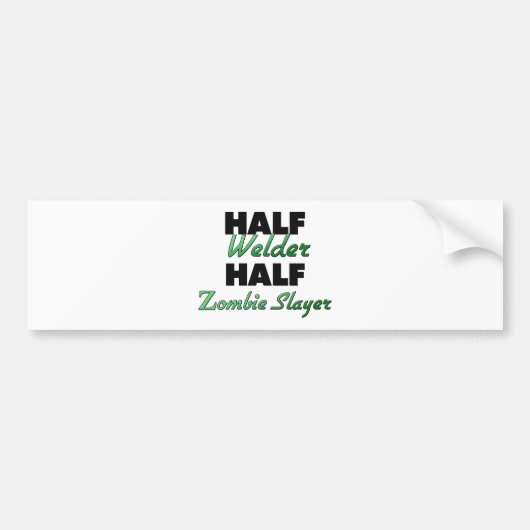Halber Schweißer-halber ZombieSlayer Autoaufkleber (Vorne)