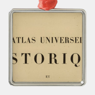 Halber Titel-Atlas universel historique Silbernes Ornament