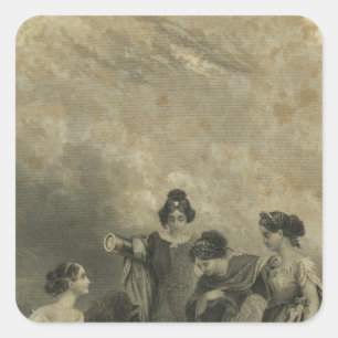 Halber Titel Coltons Atlas der Welt Quadratischer Aufkleber