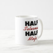 Halber Verkäufer halbes Ninja Kaffeetasse (VorderseiteRechts)