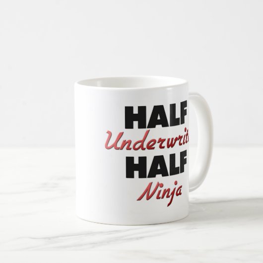 Halber Versicherer halbes Ninja Kaffeetasse (VorderseiteRechts)