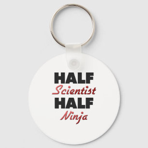 Halber Wissenschaftler halbes Ninja Schlüsselanhänger