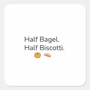 Halbes Bagel Halbes Biscotti Aufkleber