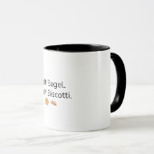 Halbes Bagel Halbes Biscotti Kaffeetasse (VorderseiteRechts)