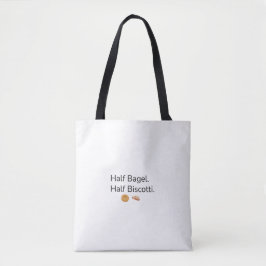 Halbes Bagel Halbes Biscotti Tote Tasche
