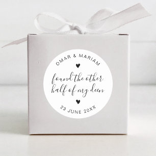 Halbes elegantes Zitat mit schwarzem Text Runder Aufkleber