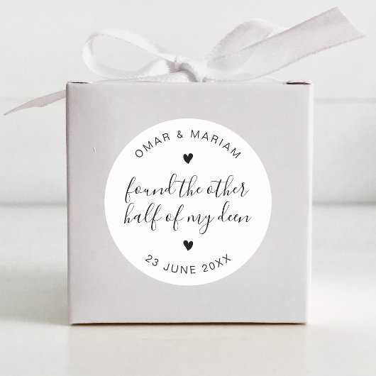 Halbes elegantes Zitat mit schwarzem Text Runder Aufkleber