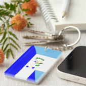 halbes Flaggensymbol Guatemalas Honduras Schlüsselanhänger (Vorderseite rechts)