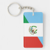 halbes Flaggensymbol Guatemalas Mexiko Schlüsselanhänger (Vorderseite)