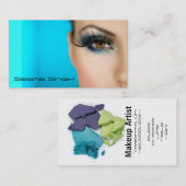 Halbes Gesicht des Make-upkosmetikkünstlers Visitenkarte (Vorne/Hinten)