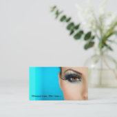 Halbes Gesicht des Make-upkosmetikkünstlers Visitenkarte (Stehend Vorderseite)