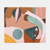 Halbes Gesicht Geos Fleecedecke (Vorderseite (Horizontal))