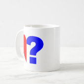 halbes Herz Fragezeichen half heart question mark Kaffeetasse (Vorderseite Links)