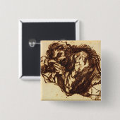 Halbes Längenporträt eines Mannes, der vorbei Button (Vorne & Hinten)