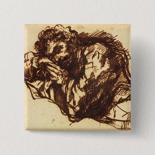 Halbes Längenporträt eines Mannes, der vorbei Button (Vorderseite)