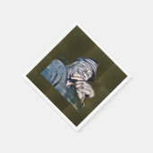 halbes Pint Metaxa Serviette (Ecke)