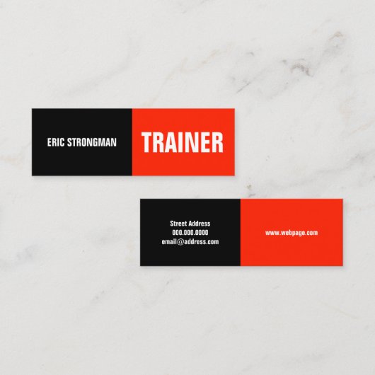Halbes Spalteschwarzrot Mini Visitenkarte (Vorne/Hinten)