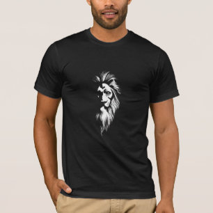 Halbface Lion Sketch   Zeichnend künstlerischer St T-Shirt