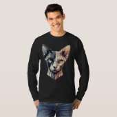 Halbfackel Abstrakt Kitten Geometry Polygon Sphynx T-Shirt (Vorne ganz)