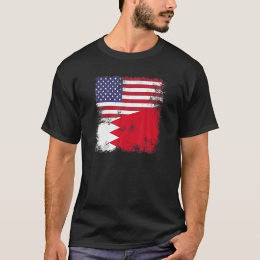 Halbfahne Bahraini | Vintag Bahrain USA Gift T-Shirt (Vorderseite)