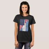 Halbfahne der USA Halbe argentinische Flagge Ameri T-Shirt (Vorne ganz)