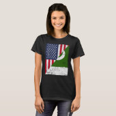 Halbfahne USA Halbfahne Pakistan Flagge Amerikanis T-Shirt (Vorne ganz)