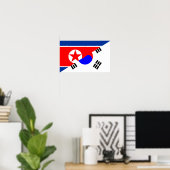 Halbfahrebenzeichen Nord-Süd-korea Poster (Heimbüro)