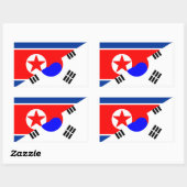 Halbfahrebenzeichen Nord-Süd-korea Rechteckiger Aufkleber (Blatt)