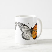 Halbfarbige Monarchschmetterlingskunst Kaffeetasse (VorderseiteRechts)
