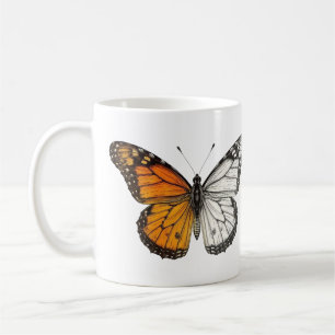 Halbfarbige Monarchschmetterlingskunst Kaffeetasse