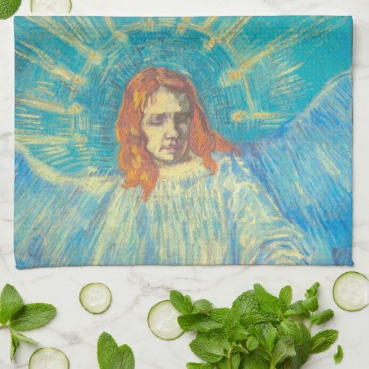 Halbfigur eines Engels von Vincent van Gogh Geschirrtuch (Gefaltet)