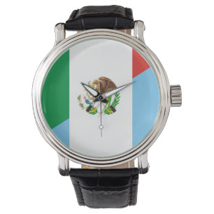 Halbflaggenzeichen von Mexiko Armbanduhr